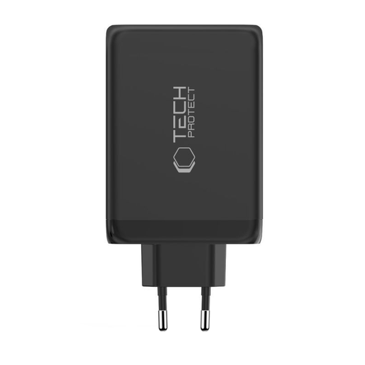 Punjač mreže Tech-Protect NC240W-GAN, 240W, 5A, 1 x USB-A - 3 x USB-C, Crni