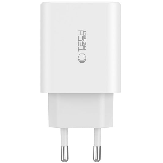 Punjač za mrežu Tech-Protect NC30W, 30W, 3A, 1 x USB-A - 2 x USB-C, Beli