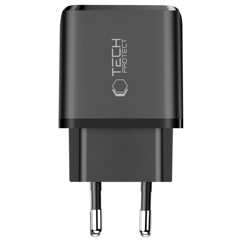 Punjač mreže Tech-Protect NCA45W, 45W, 3A, 1 x USB-A - 1 x USB-C, Crni