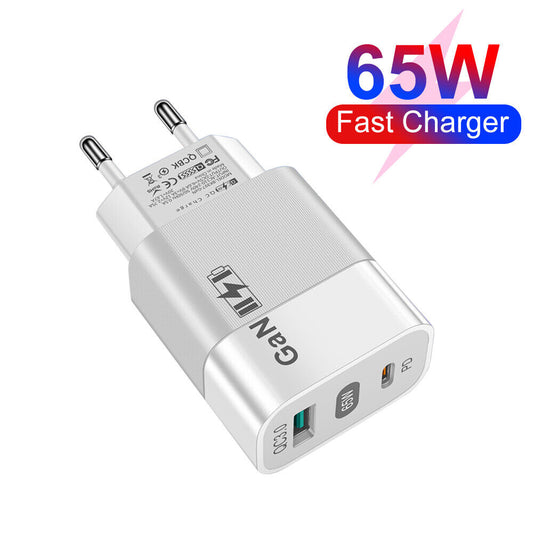 Mrežni punjač Techsuit CHPD131, 65W, 3.25A, 1 x USB-A - 1 x USB-C, Beli