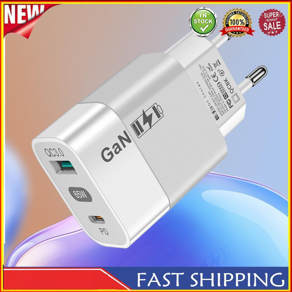 Mrežni punjač Techsuit CHPD131, 65W, 3.25A, 1 x USB-A - 1 x USB-C, Beli