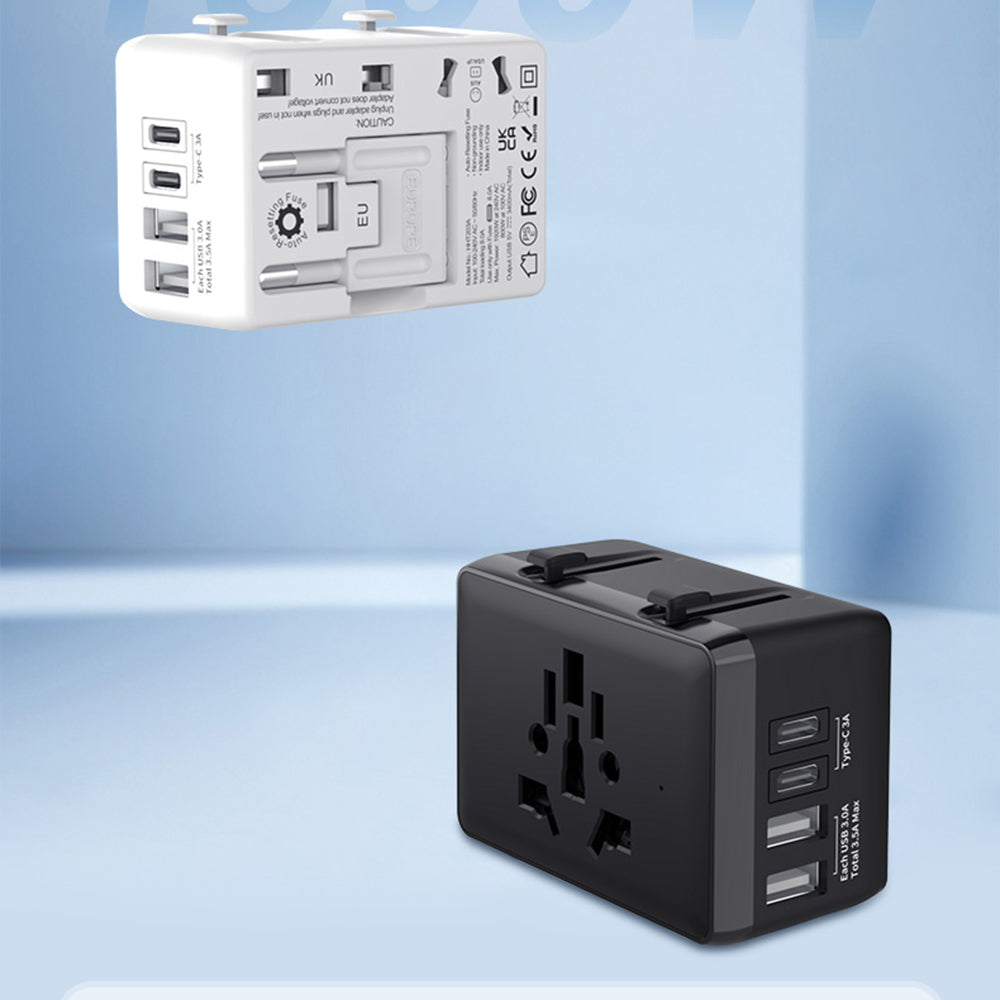 Punjač mreže Techsuit HHT203A Travel, 20W, 3A, 2 x USB-A - 2 x USB-C, Beli