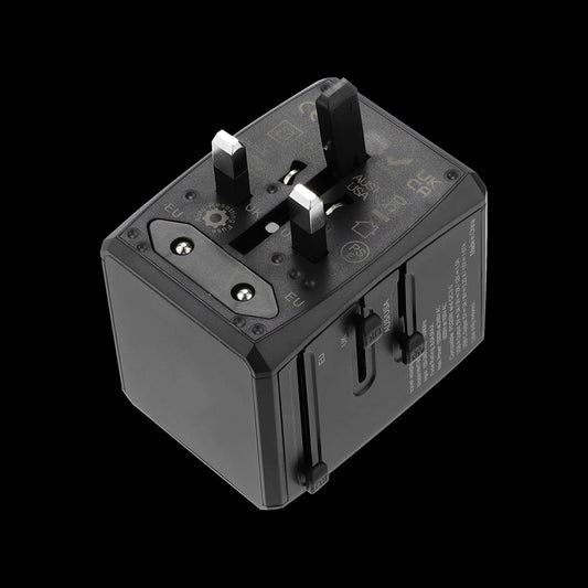 Punjač za mrežu Techsuit HHT904-B2 Travel, 20W, 3A, 2 x USB-A - 2 x USB-C, Crni