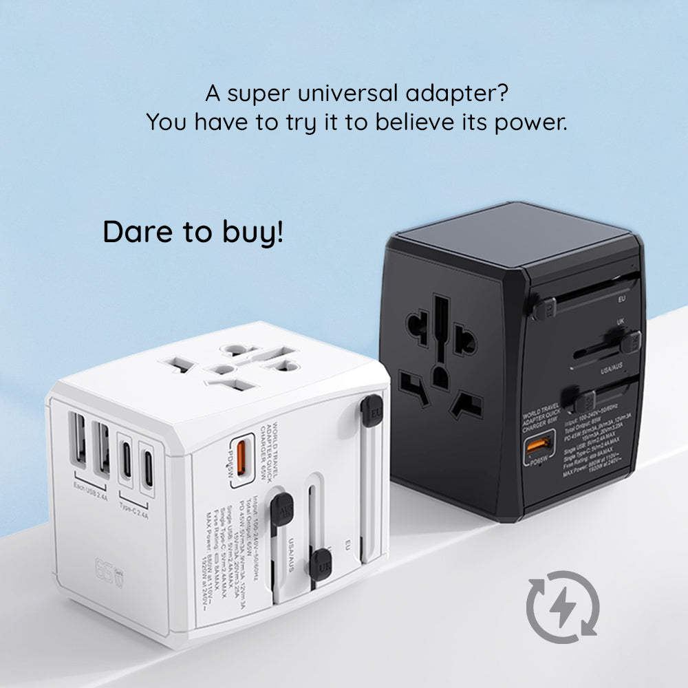 Punjač mreže Techsuit HHT906 Travel, 65W, 3.25A, 2 x USB-A - 2 x USB-C, Crni