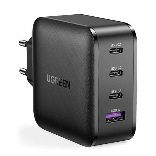Punjač UGREEN CD104, 65W, 3A, 1 x USB-A - 3 x USB-C, Crni