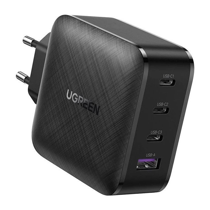 Punjač UGREEN CD104, 65W, 3A, 1 x USB-A - 3 x USB-C, Crni
