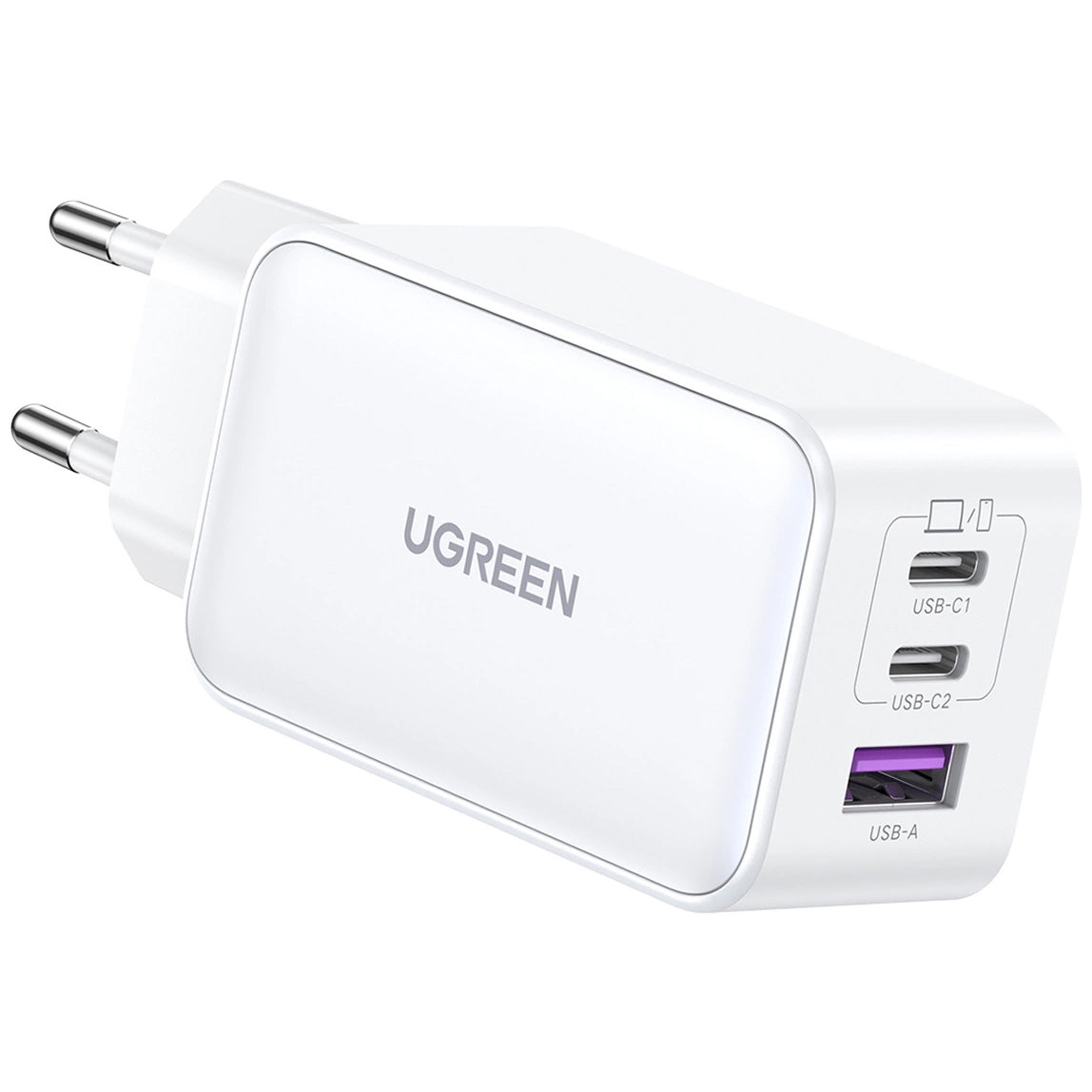 Punjač UGREEN CD244, 65W, 3A, 1 x USB-A - 2 x USB-C, Beli
