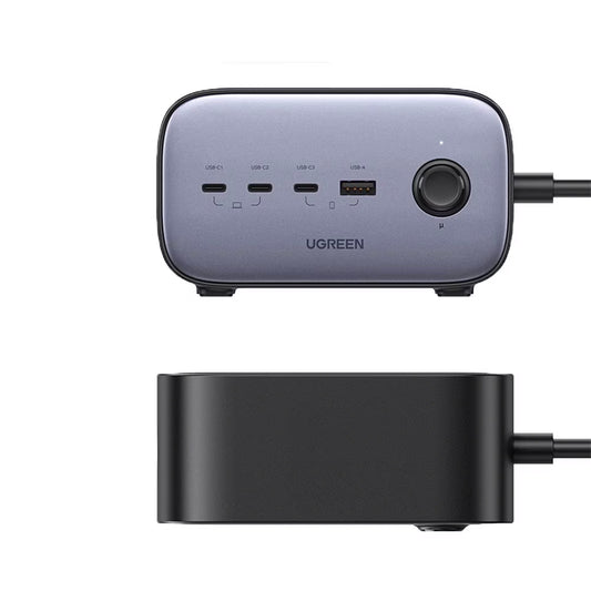 Prelungitor UGREEN CD270, 2 x Schuko, Sivi