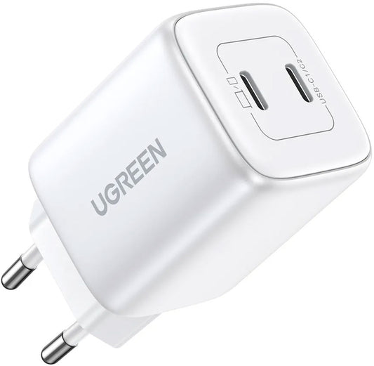 Punjač za mrežu UGREEN CD294, 45W, 3A, 2 x USB-C, Beli