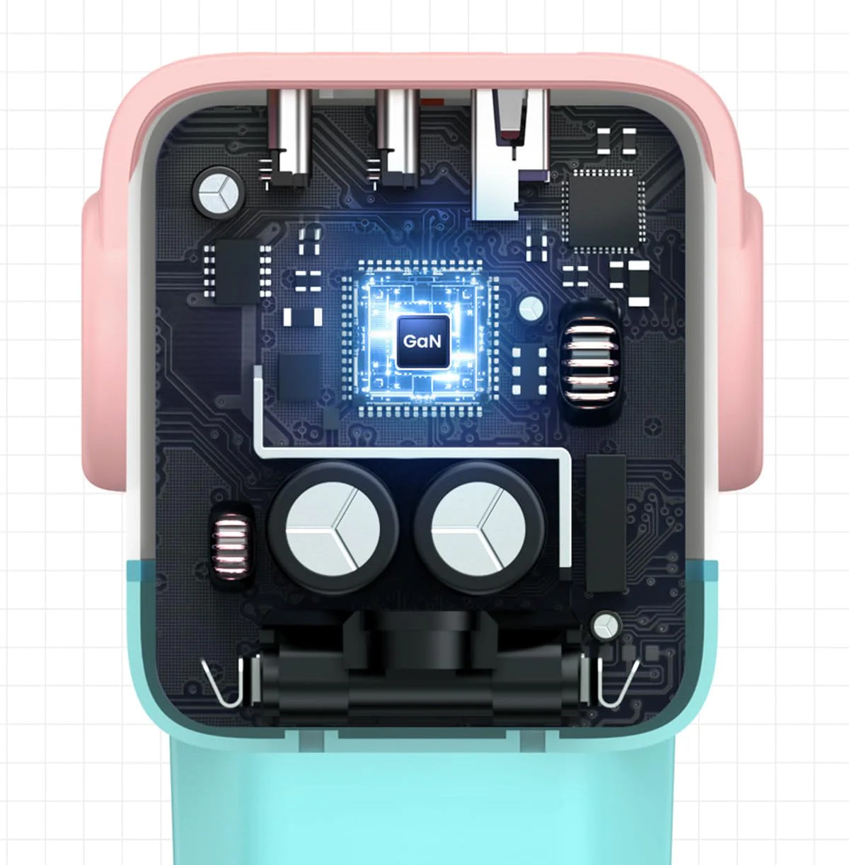 Punjač mreže UGREEN CD361 Uno, 65W, 3.25A, 1 x USB-A - 2 x USB-C, Tirkiz