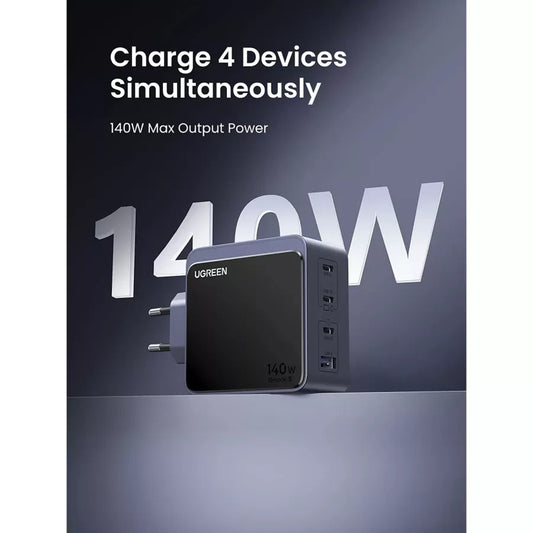 Punjač mreže UGREEN X570 Nexode S, 140W, 5A, 1 x USB-A - 3 x USB-C, Sivi
