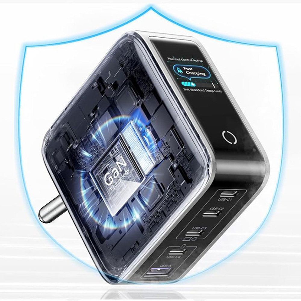Mrežni punjač UGREEN X773 (65620B), 100W, 1 x USB-A - 4 x USB-C, Siva