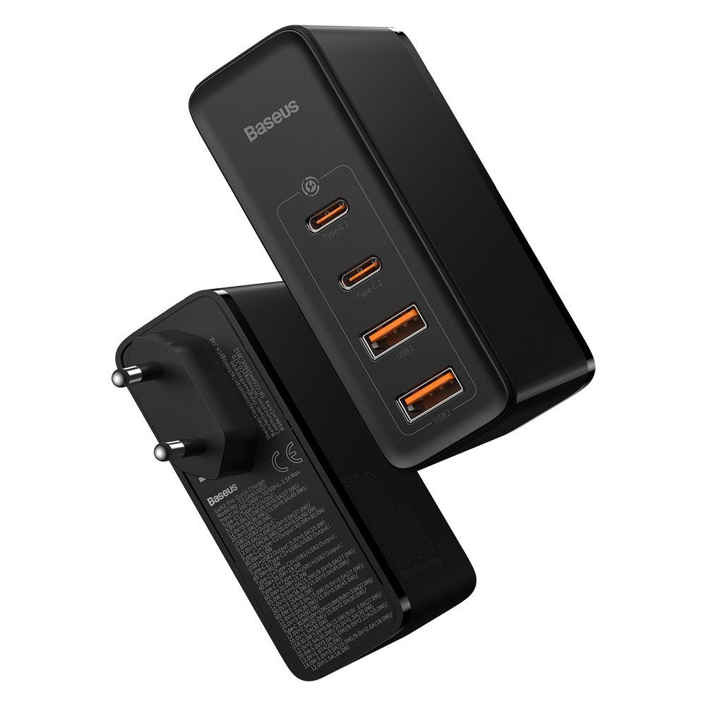 Punjač Baseus GaN2 Pro, 100W, 5A, 2 x USB-A - 2 x USB-C, Crni CCGAN2P-L01