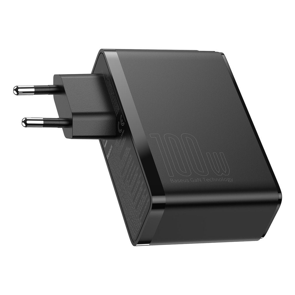 Punjač Baseus GaN2 Pro, 100W, 5A, 2 x USB-A - 2 x USB-C, Crni CCGAN2P-L01