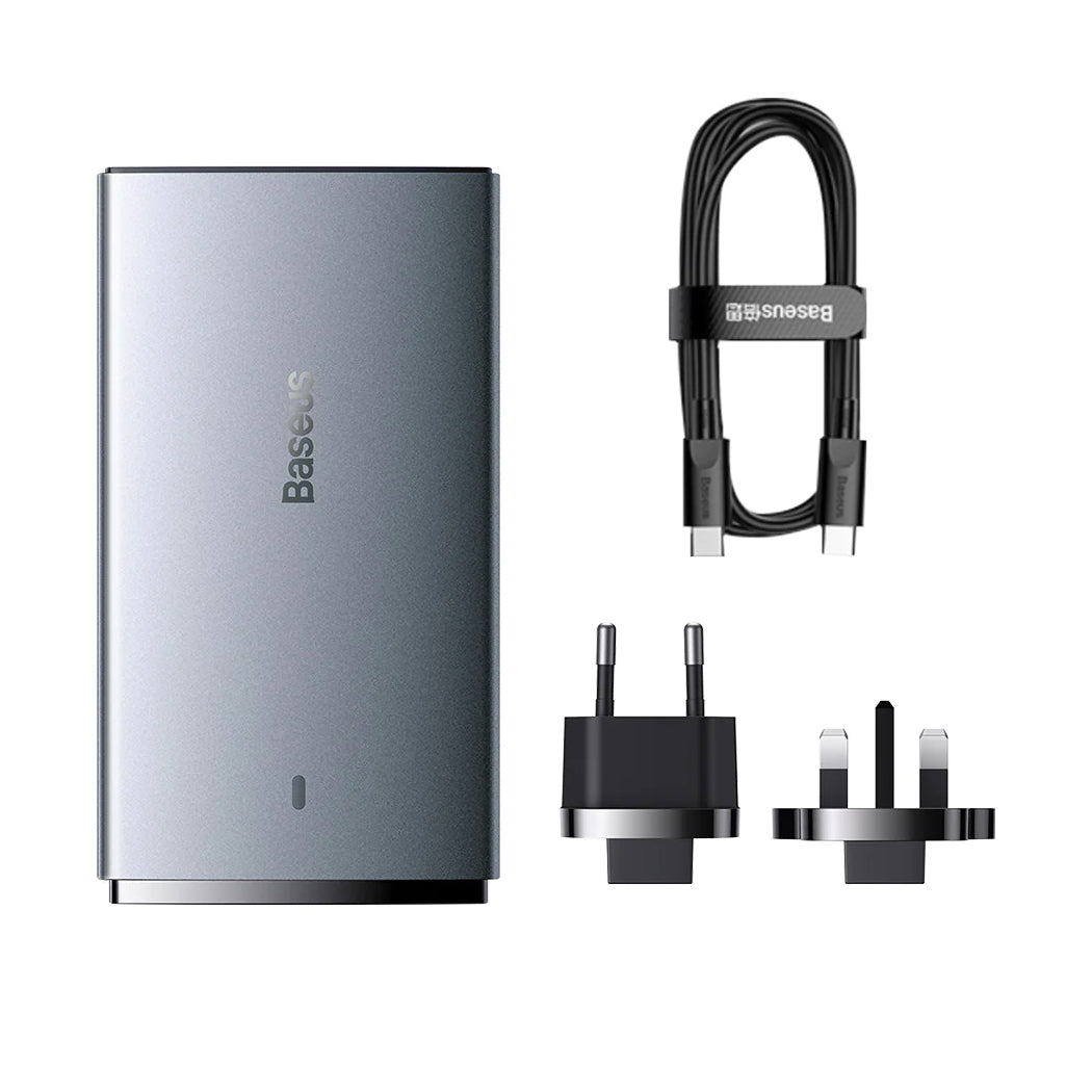 Punjač za mrežu sa USB-C kablom Baseus GaN5 Pro Ultra Slim, 65W, 3.25A, 1 x USB-C, Sivi CCGP150113