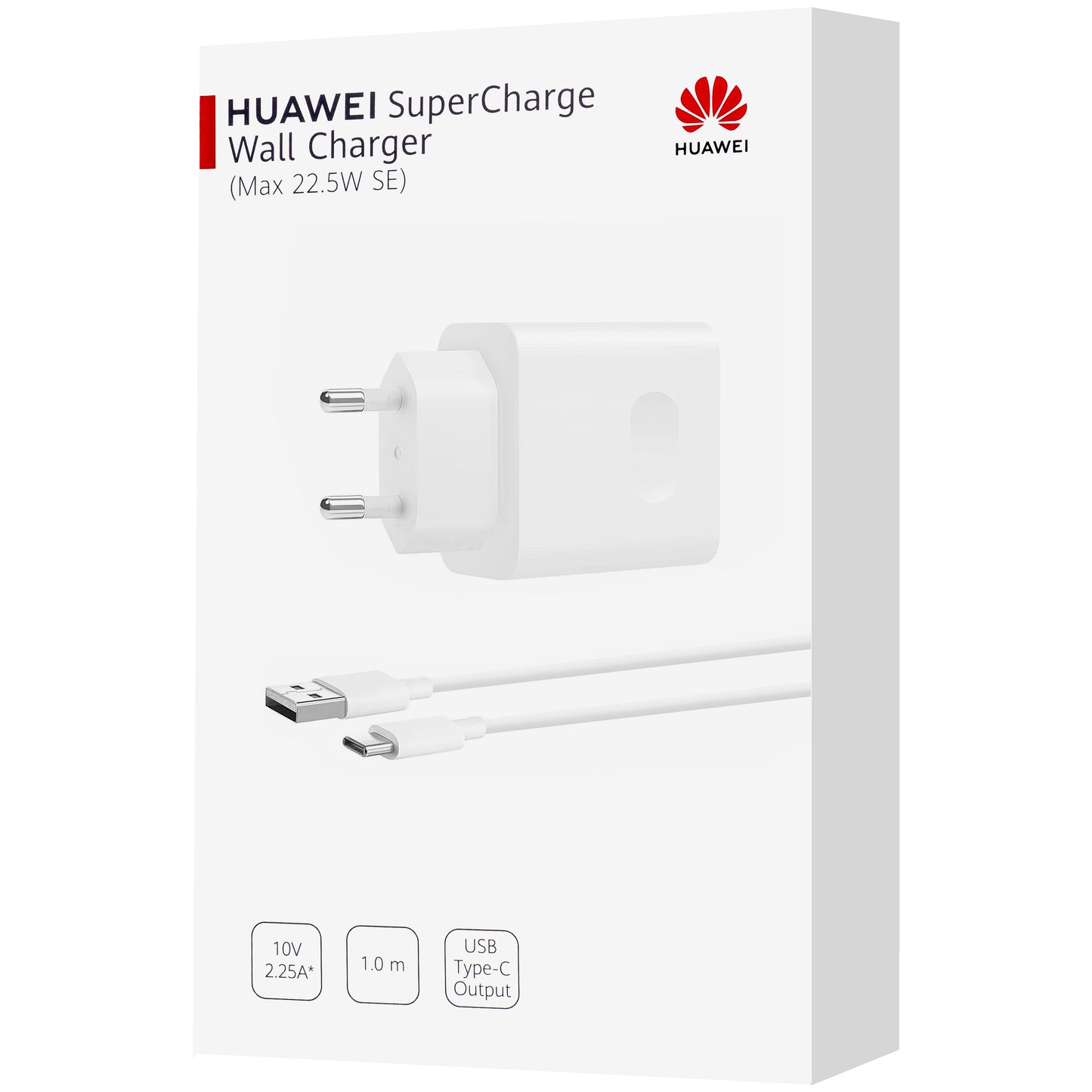 Punjač za mrežu sa USB-C kablom Huawei CP404B, 22.5W, 2.25A, 1 x USB-A, Beli 55033325