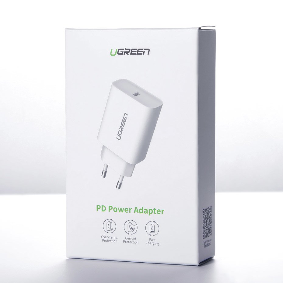 Punjač za mrežu UGREEN CD137, 18W, 3A, 1 x USB-C, Beli