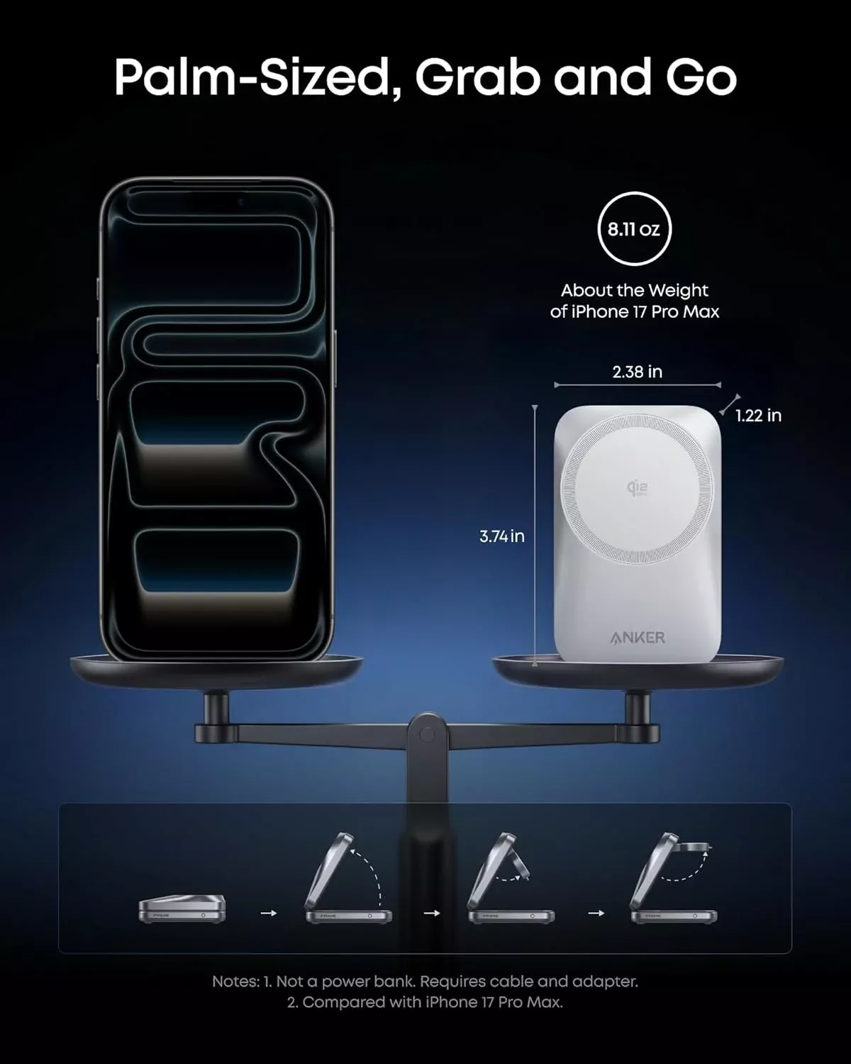 Bežični mrežni punjač Anker Prime MagGo 3in1, 25W, Bela B25N1G21