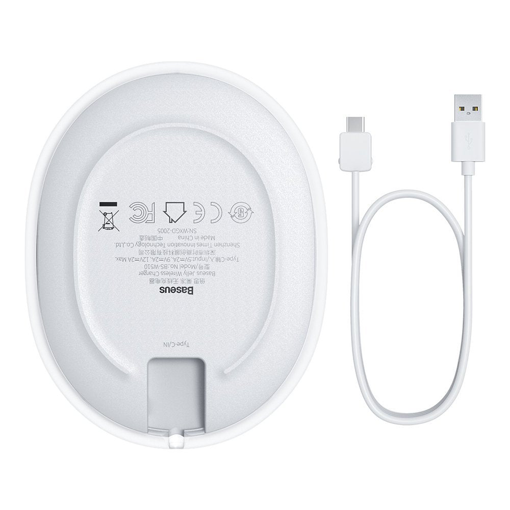 Bežični punjač Baseus Jelly, 15W, 1.67A, Beli WXGD-02