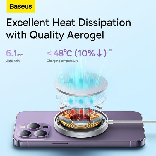 Punjač za bežičnu mrežu Baseus Simple Mini 3, 15W, 1.67A, Srebrni CCJJ040012