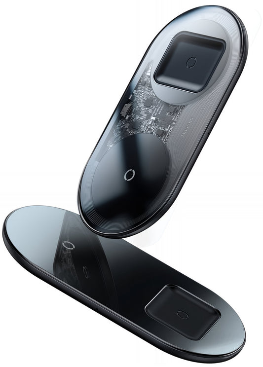 Bežični punjač Baseus Simple 2in1, 15W, 1.67A, Transparent WXJK-A01