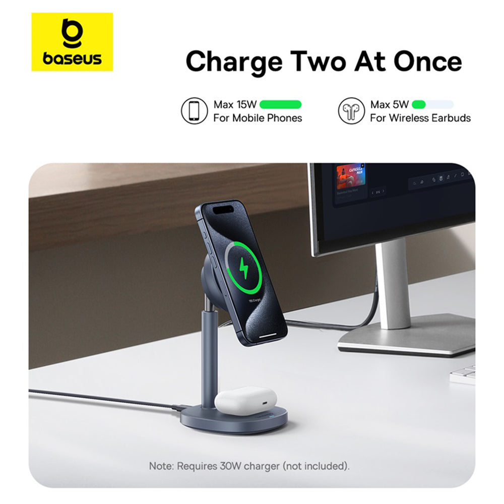 Bežični mrežni punjač Baseus Orbit 2 Pro 2in1, 20W, 1.67A, Sivi P10273500813-00