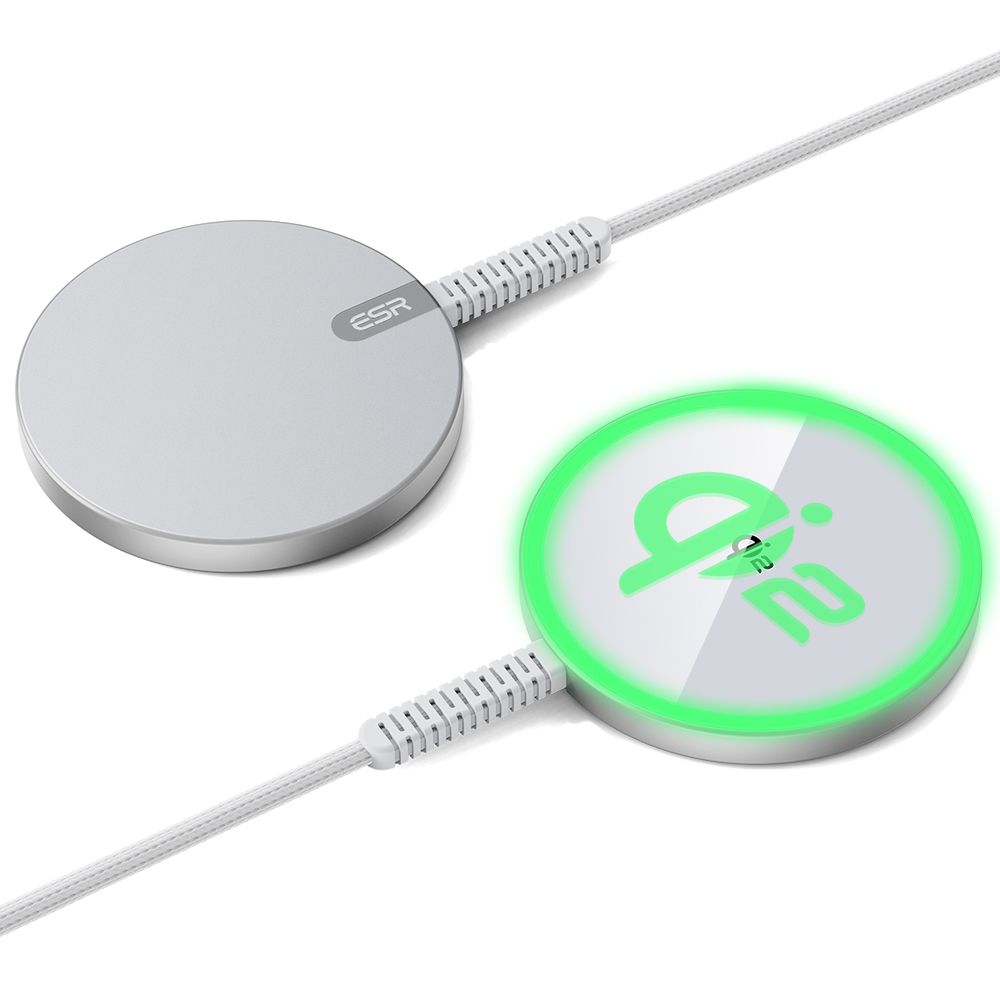 Bežični punjač ESR HaloLock, 15W, 1.67A, Srebrni
