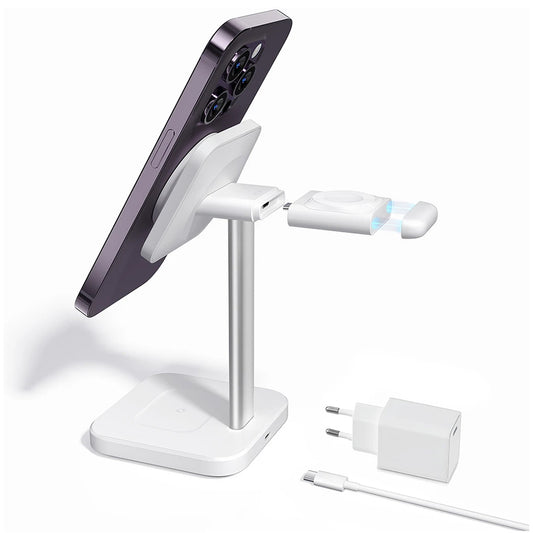 Bežični punjač ESR HaloLock 3u1, 15W, 1.67A, Beli