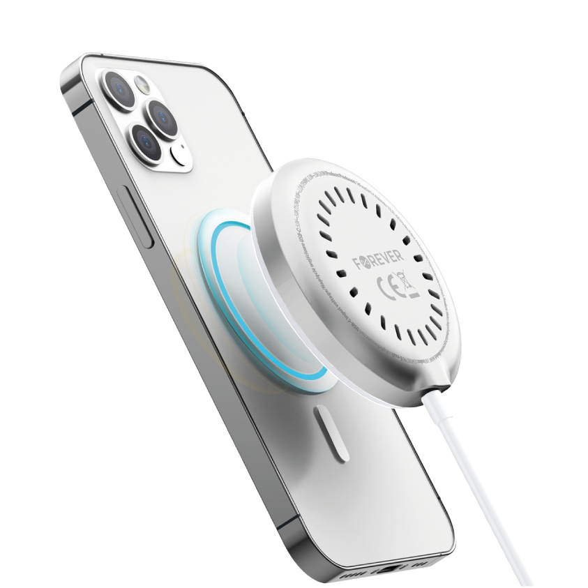 Bežični punjač Forever MAWC-300, 15W, 1.67A, Srebrni
