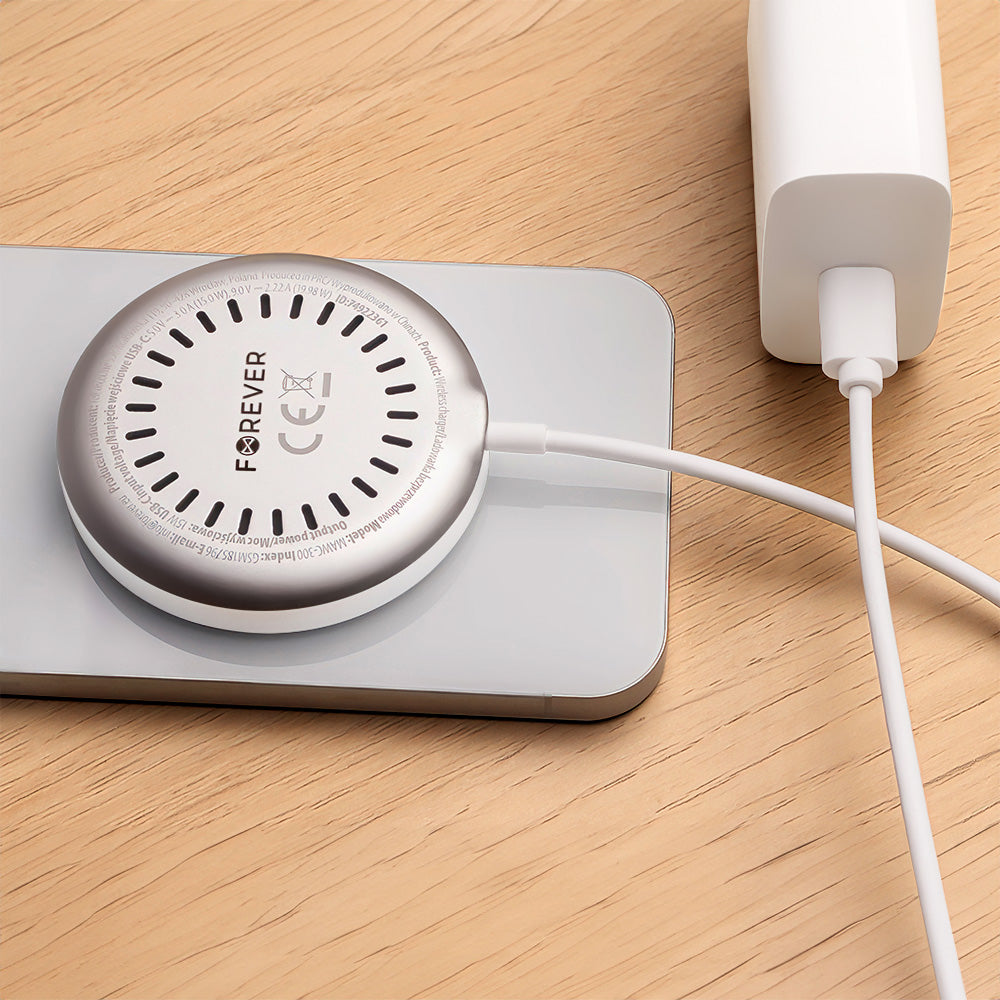 Bežični punjač Forever MAWC-300, 15W, 1.67A, Srebrni