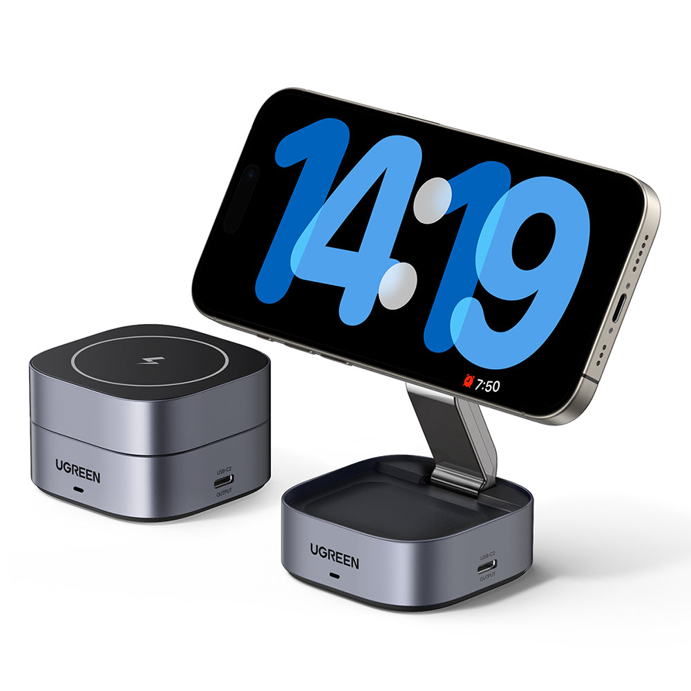 Bežični punjač UGREEN W526 3u1, 20W, 1.67A, 1 x USB-C, Crni