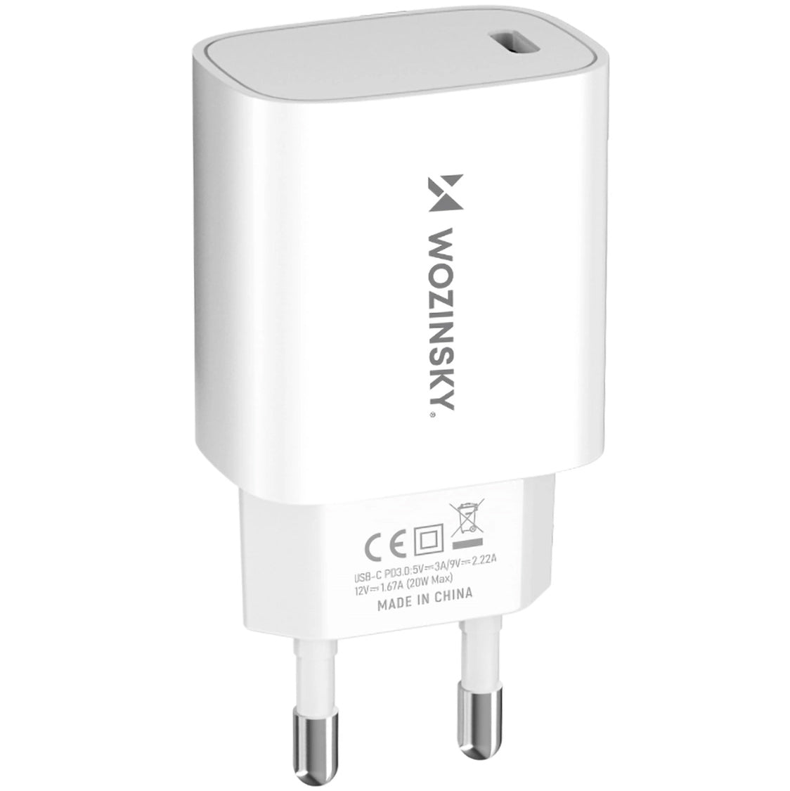 Punjač za mrežu WZK WGWCCW, 20W, 3A, 1 x USB-C, Bela