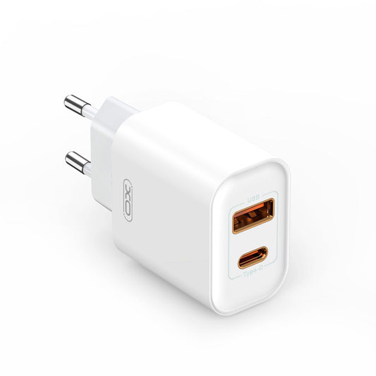 Punjač mreže XO Design BPCE12, 20W, 3A, 1 x USB-A - 1 x USB-C, Beli