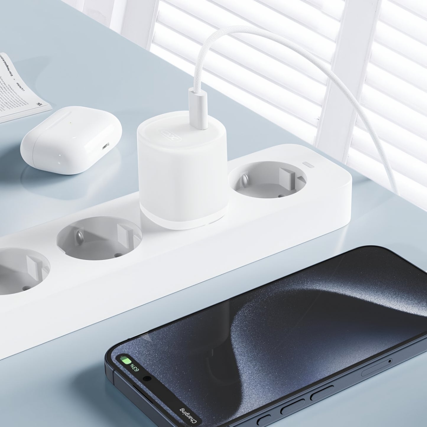 Punjač mreže XO Design L150, 30W, 3A, 1 x USB-C, Beli