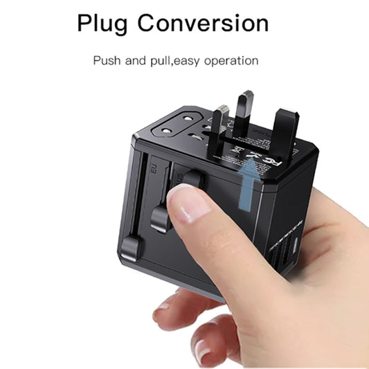 Punjač mreže Yesido MC10 Travel, 12W, 2.4A, 1 x USB-C - 3 x USB-A, Crni