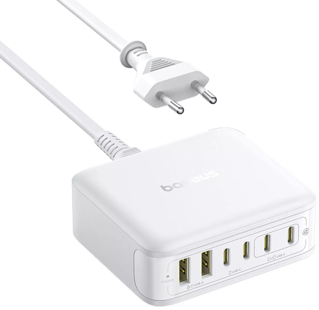 Punjač Stanica Baseus EnerFill FH21, 120W, 2 x USB-A - 4 x USB-C, Bela E0120T01