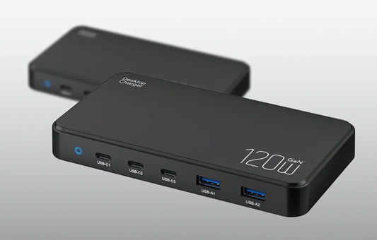 Punjač Stanica BlitzWolf BW-i100, 120W, 5A, 2 x USB-A - 3 x USB-C, Crna