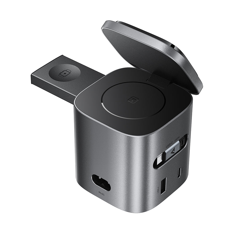 Punjač Stanica Sa USB-C Kabelom Acefast Z9 QI 6in1, 80W, 1 x USB-C - 1 x USB-A, Crna