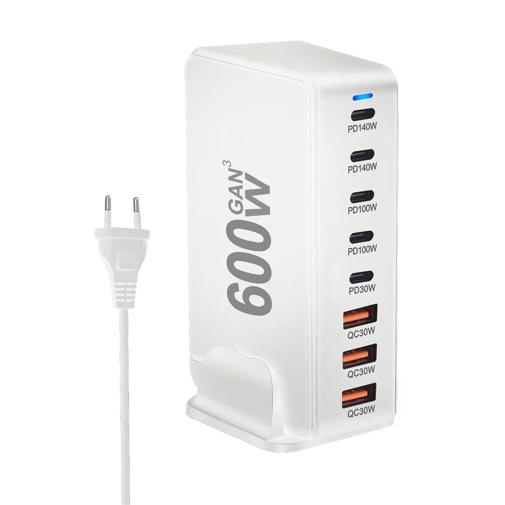 Punjač Stanica OEM, 600W, 4 x USB-A - 4 x USB-C, Bela