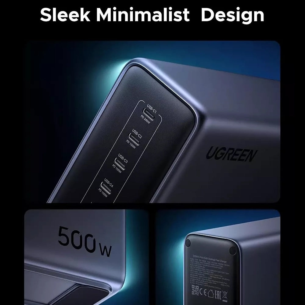 Punjač Stanica UGREEN Nexode X759, 500W, 5A, 1 x USB-A - 5 x USB-C, Siva