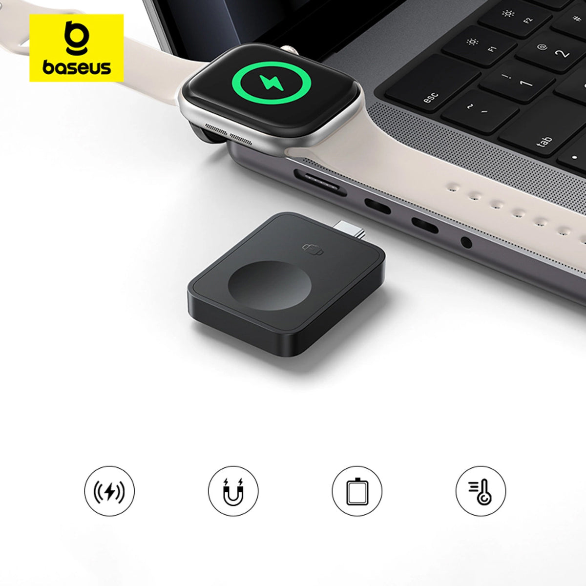 Bežični punjač Baseus MagPro za Apple Watch Series, USB-C, Crni P10264106123-00