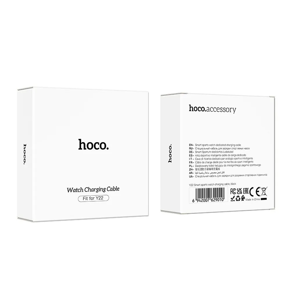 Kabl za punjenje za Smartwatch HOCO Y22, USB-A, Crni