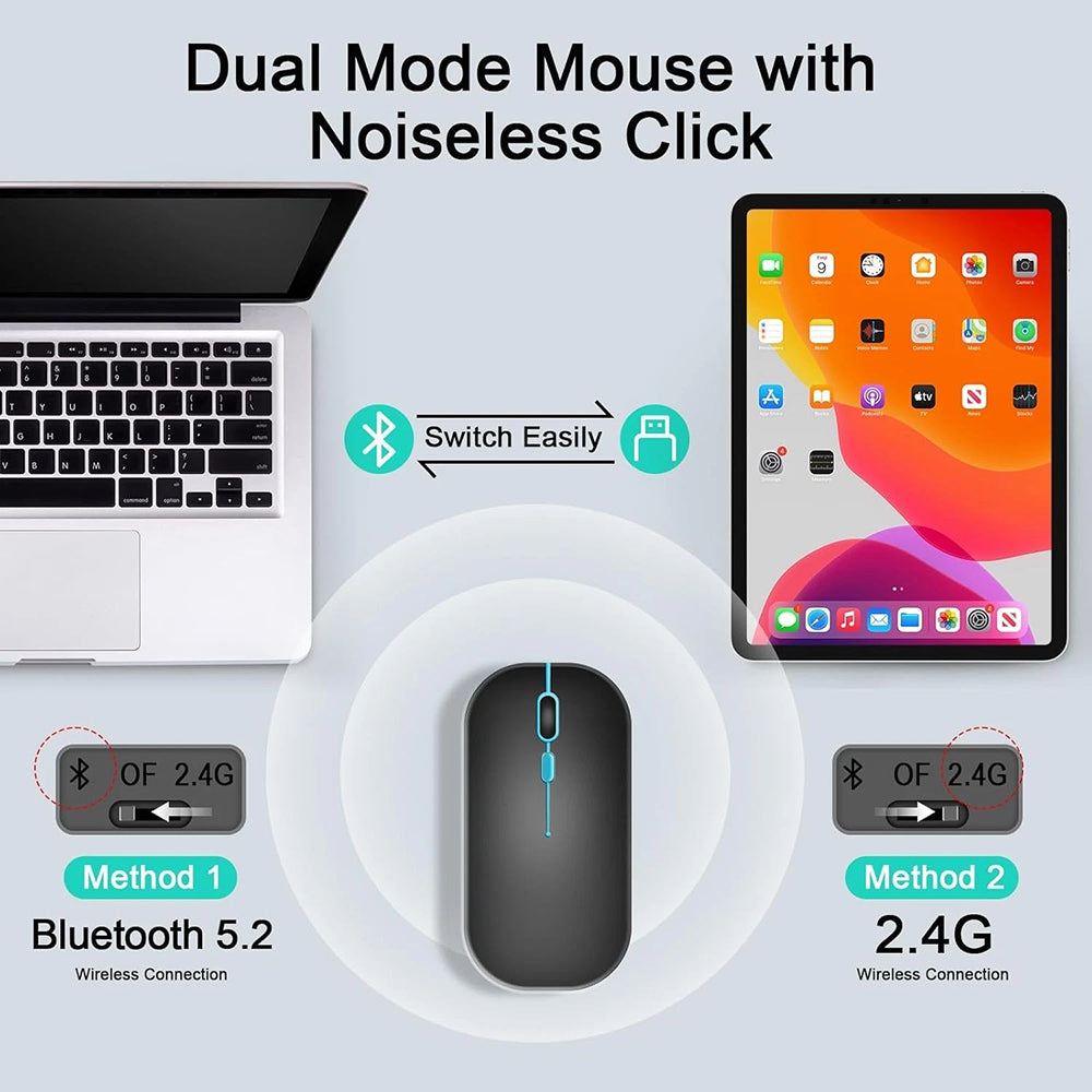 Komplet bežične tastature i miša Techsuit AirCombo WKM1, BT / Wi-Fi, Crna