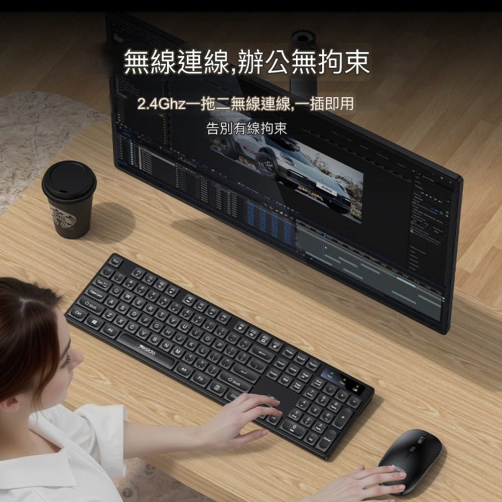 Kit Tastatura i Miš Wireless Yesido KB42, Crni