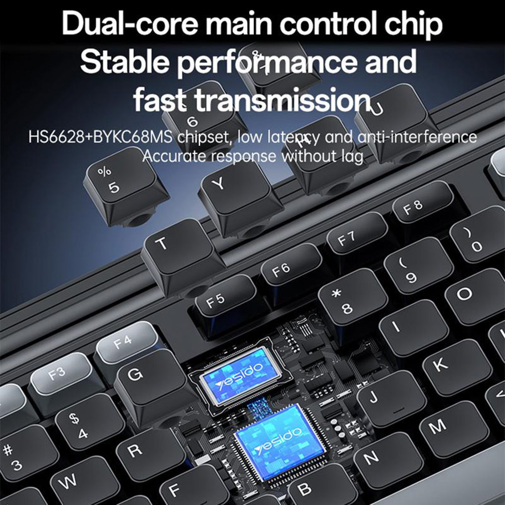 Kit Tastatura i Miš Wireless Yesido KB43, Crni
