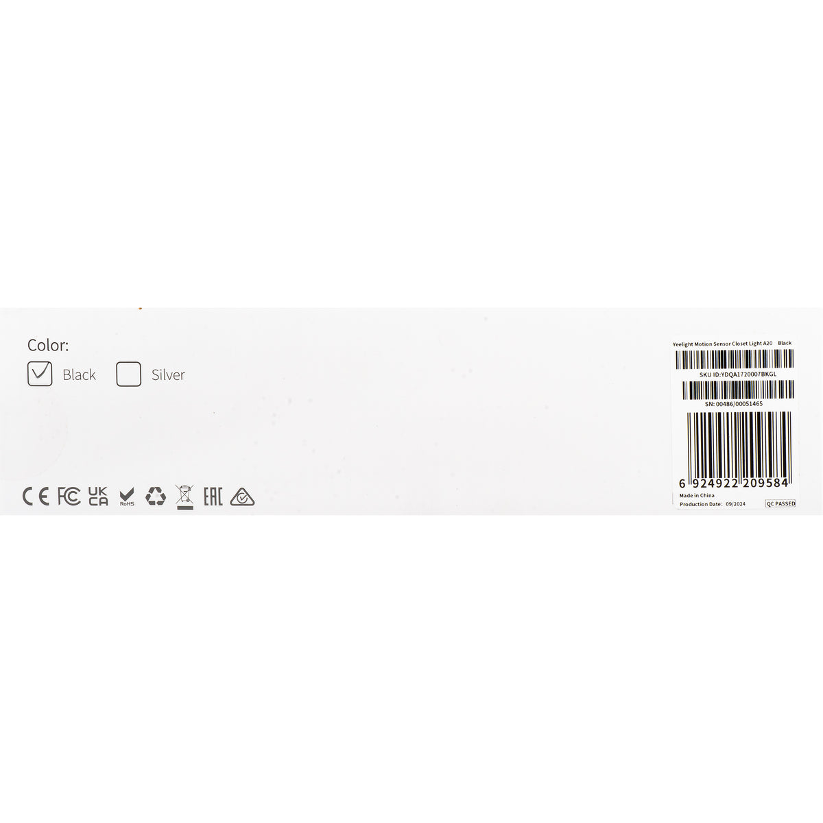 Lampa Led Dulap Yeelight A20, 1.2W, 2700K, Senzor, 20cm, Crna YLCG002