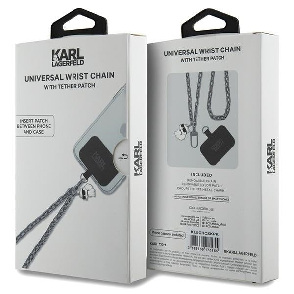 Lanac Brelok Telefon Karl Lagerfeld Choupette, Srebrni