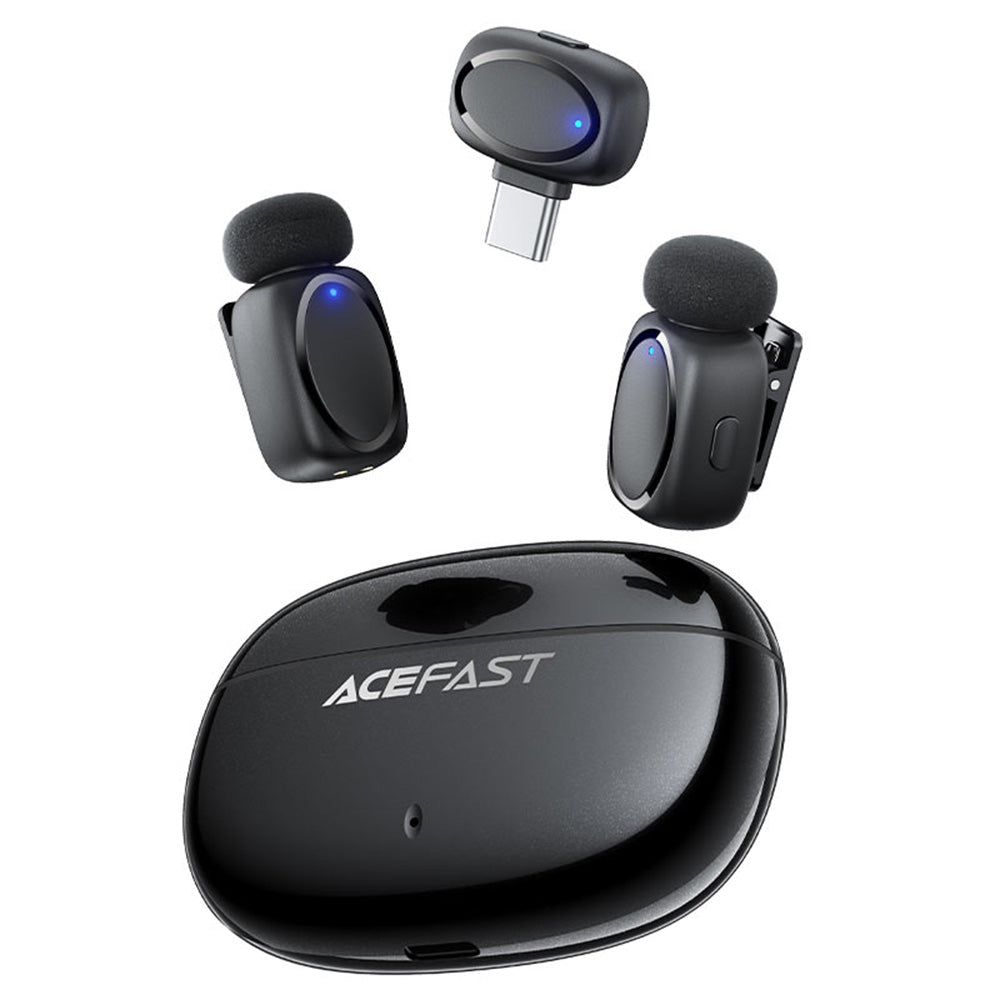 Lavalijera Acefast R2, USB-C, Set 2 komada, Crna
