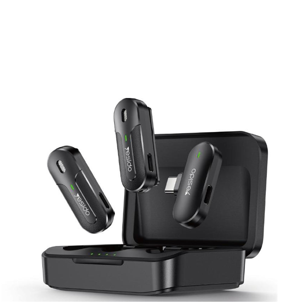 Lavaliera Yesido KR17, USB-C, Set 2 komada, Crna