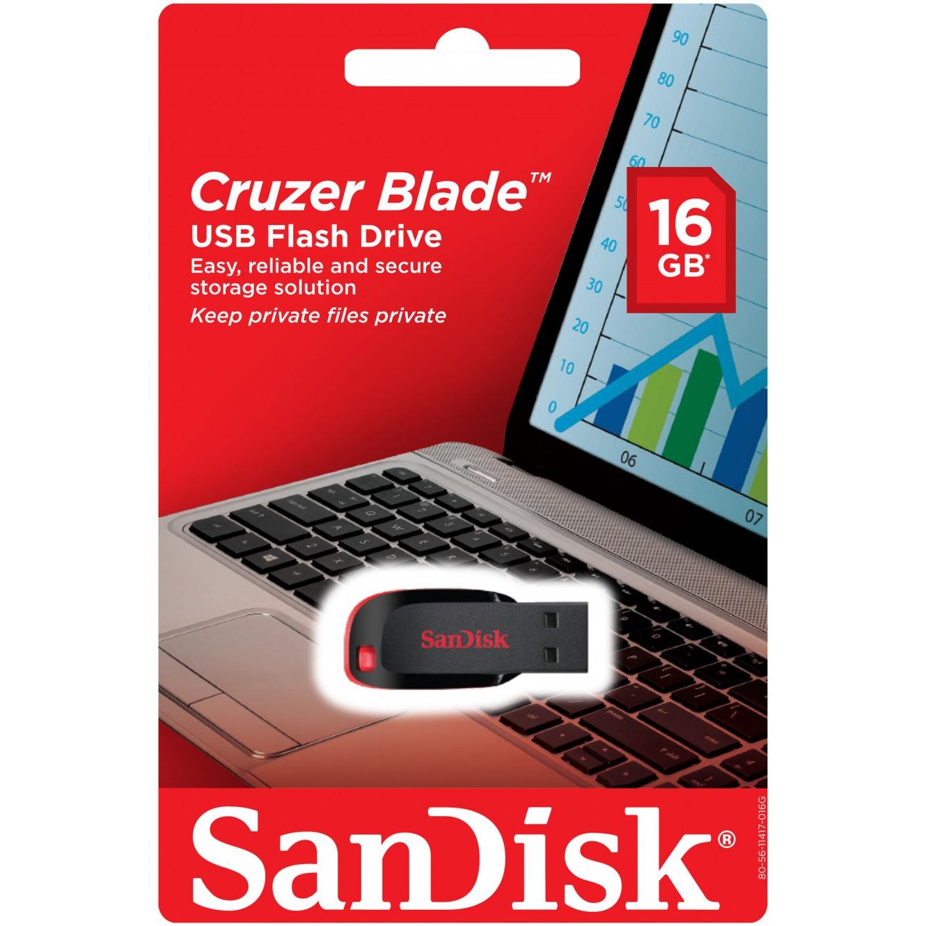 Memorija Eksterna USB-A SanDisk Cruzer Blade, 16Gb SDCZ50-016G-B35